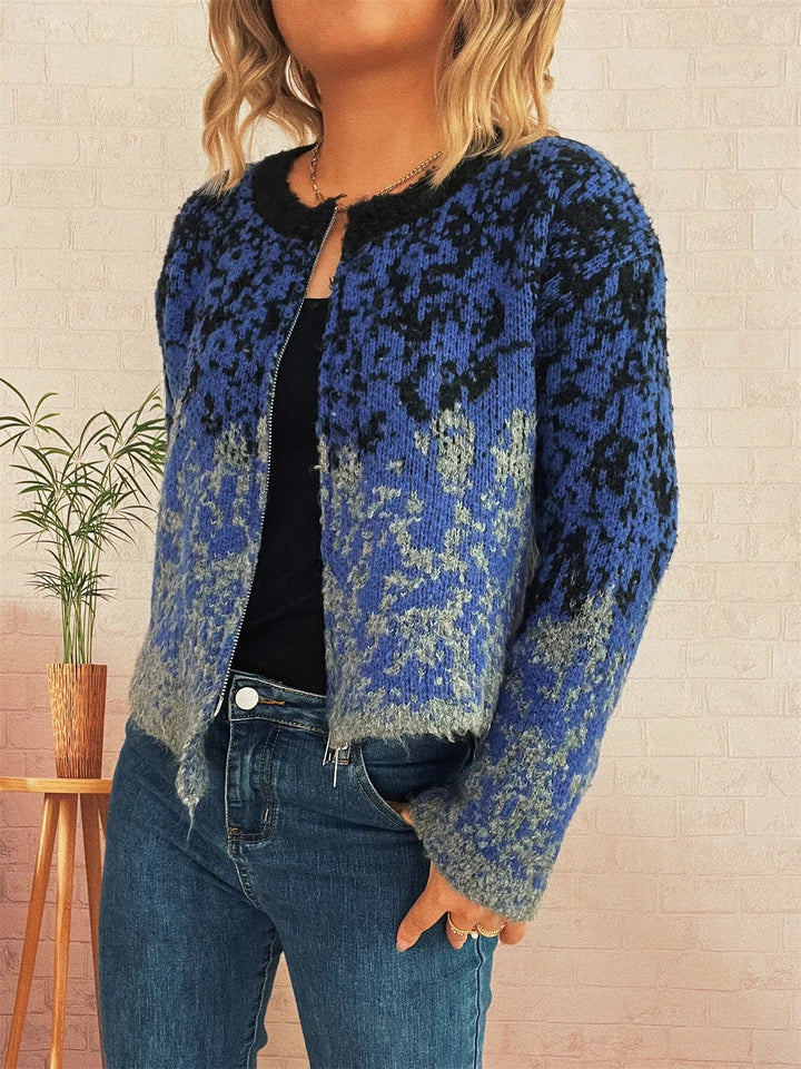 Asymmetrical Hem Zip Up Cardigan