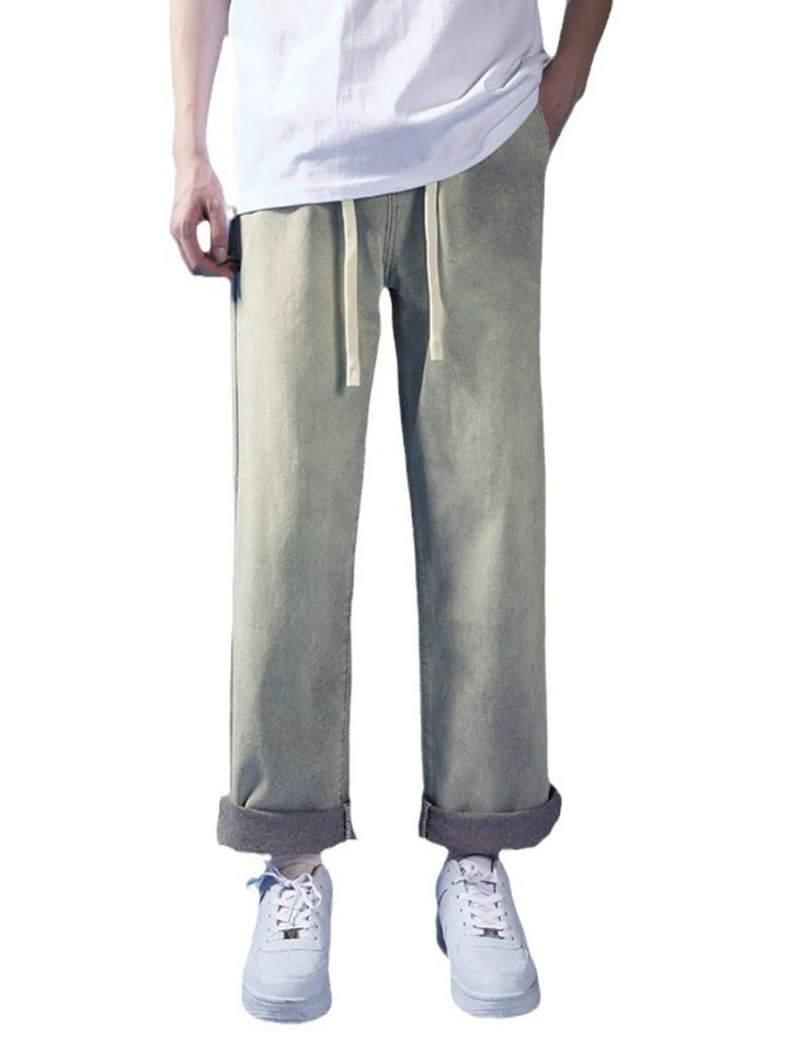 Men's Full Size Drawstring Relaxed Fit Jeans Plus Size