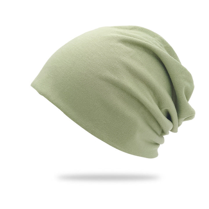 Solid-color Double-layer Pullover Beanie Thin Style