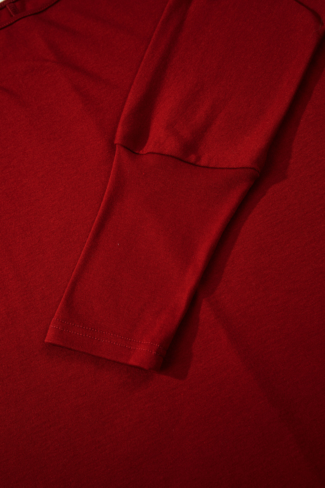 Red Dahlia Solid Color Extended Cuffs Long Sleeve Top