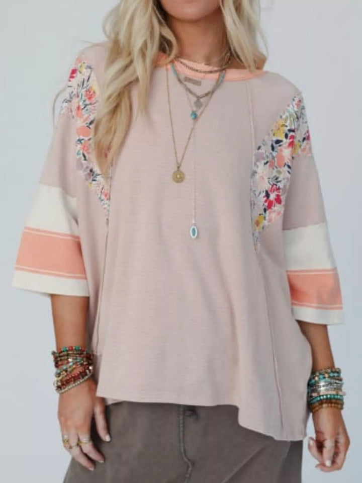 Striped Floral Long Sleeve T-Shirt