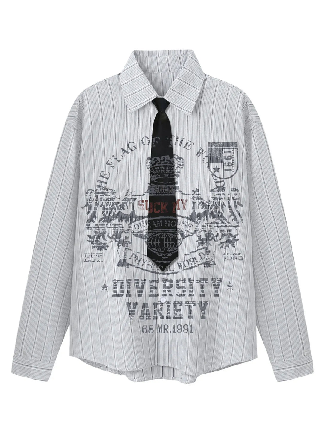 Men's Striped Button Up Long Sleeve Shirt