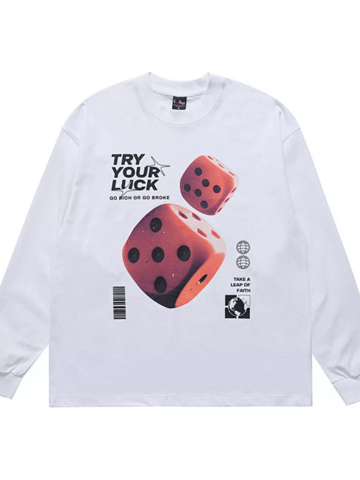 Men's Lucky Dice Graphic Long Sleeve T-Shirt