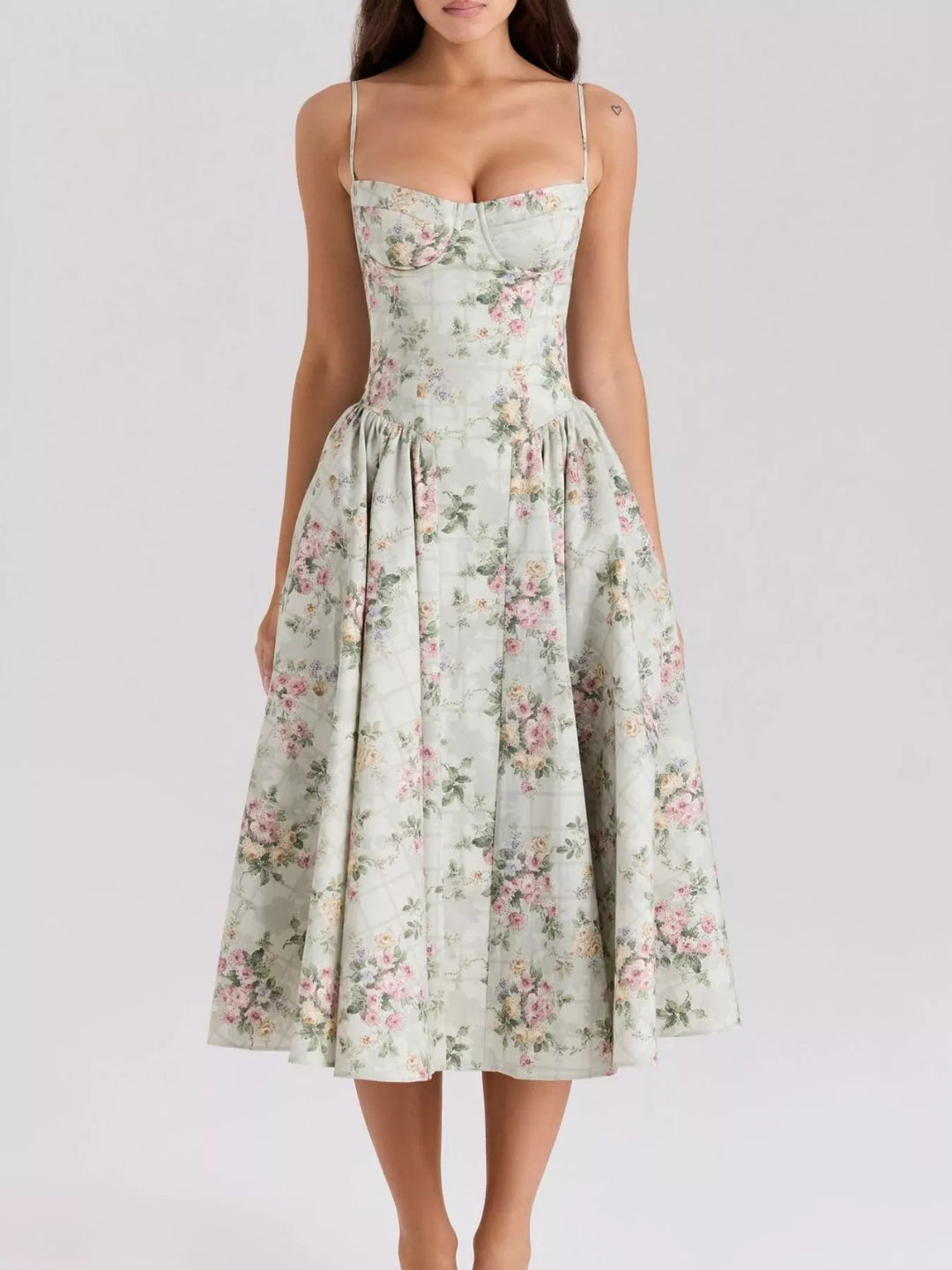 Sweetheart Neck Midi Cami Dress