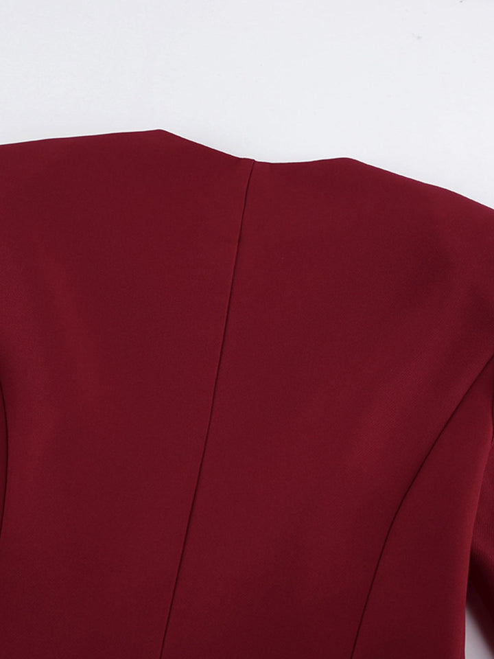 Button Up Peplum Blazer & Skirt Set