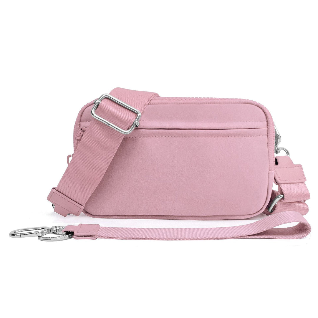 Mens Double-Layer Polyester Waterproof Crossbody Waist Bag