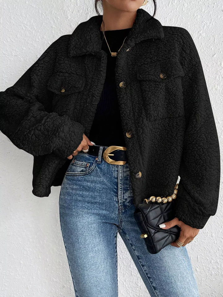 Cozy Sherpa Button-Down Jacket
