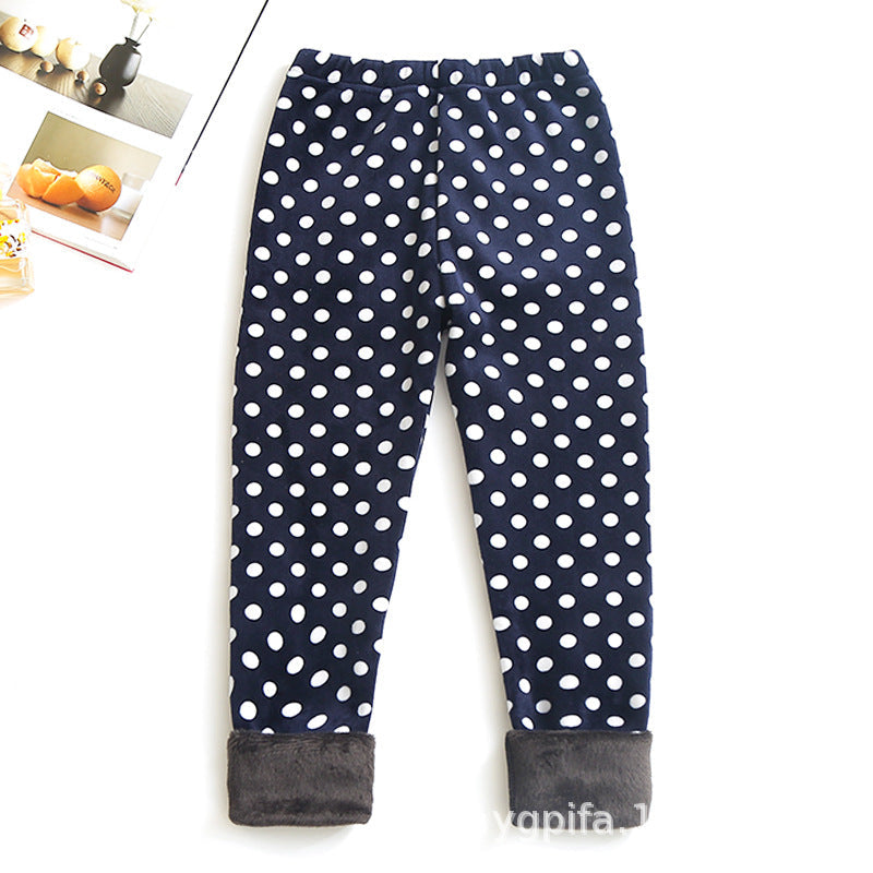 Childrens Printed Slim-fit Warm Pants Long Outerwear Trousers For Older Kids