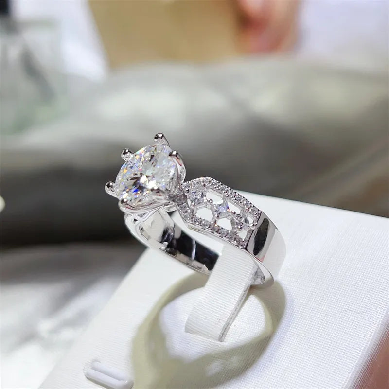 3 Carat 925 Sterling Silver Moissanite Ring