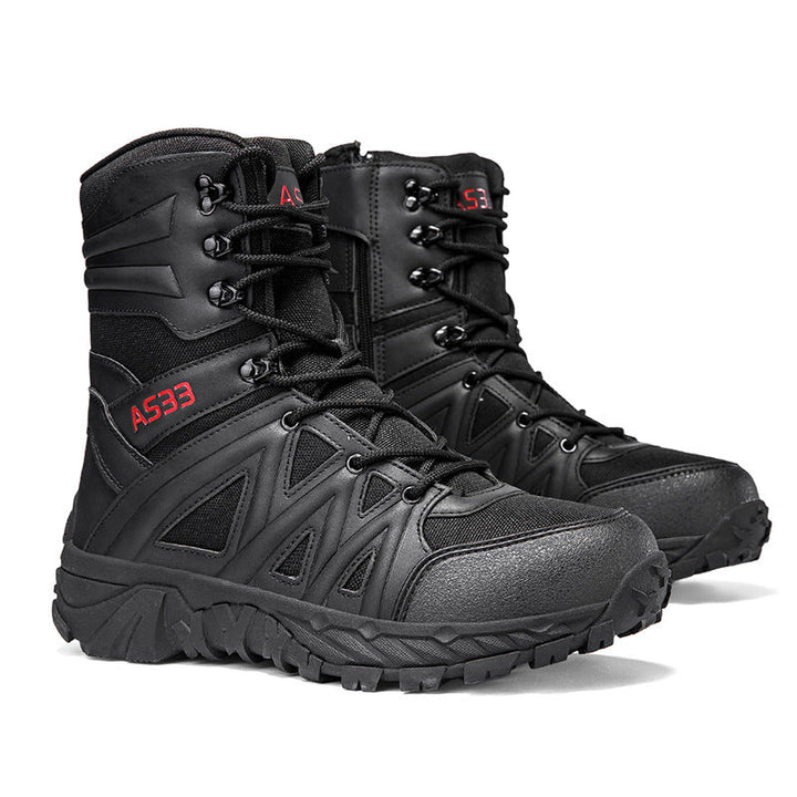 Breathable Leather Hiking Boots High-top Outdoor Climbing Shoes And Rugged Work Boots For The Wildernes
