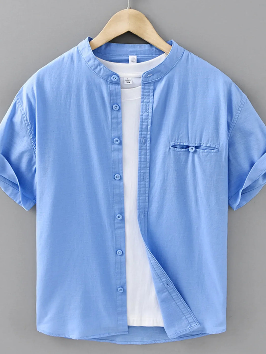 Men's Plus Size Casual Short Sleeve Button-Up Shirt
