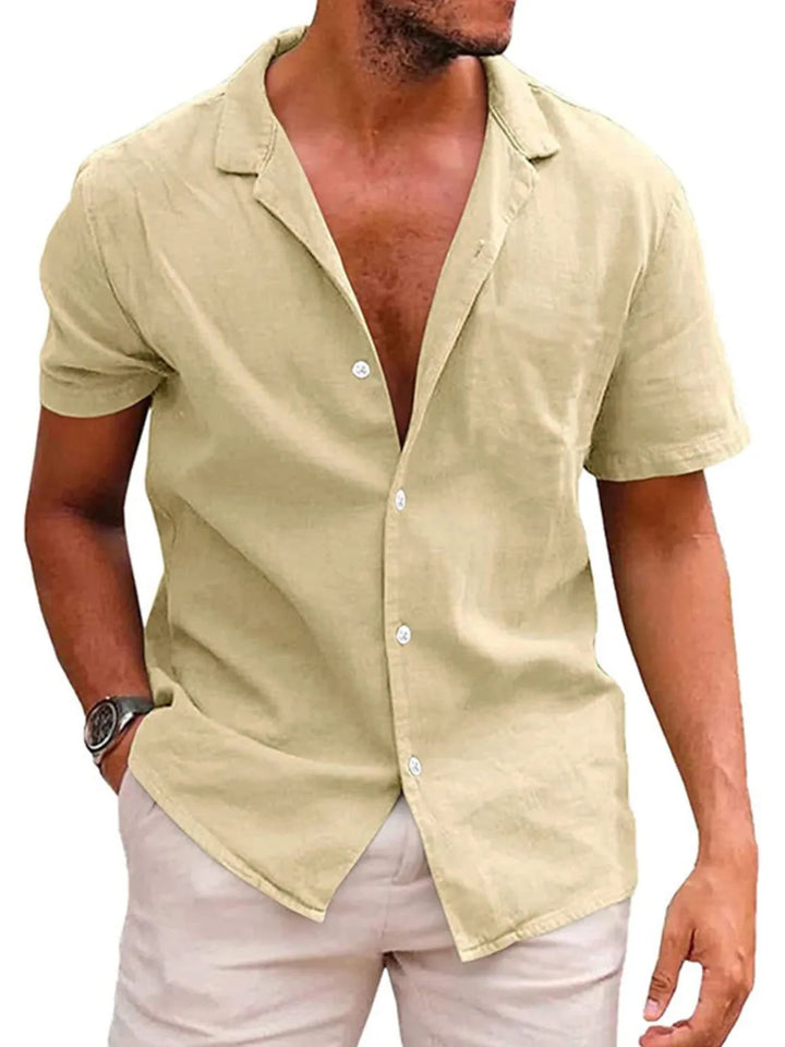 Men's Casual Short Sleeve Button-Up Shirt