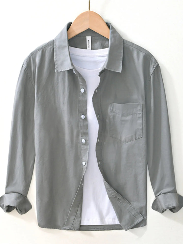 Men's Plus Size Button Up Long Sleeve Shirt