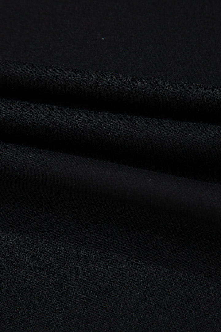 Black Asymmetric Criss Cross One Shoulder T Shirt
