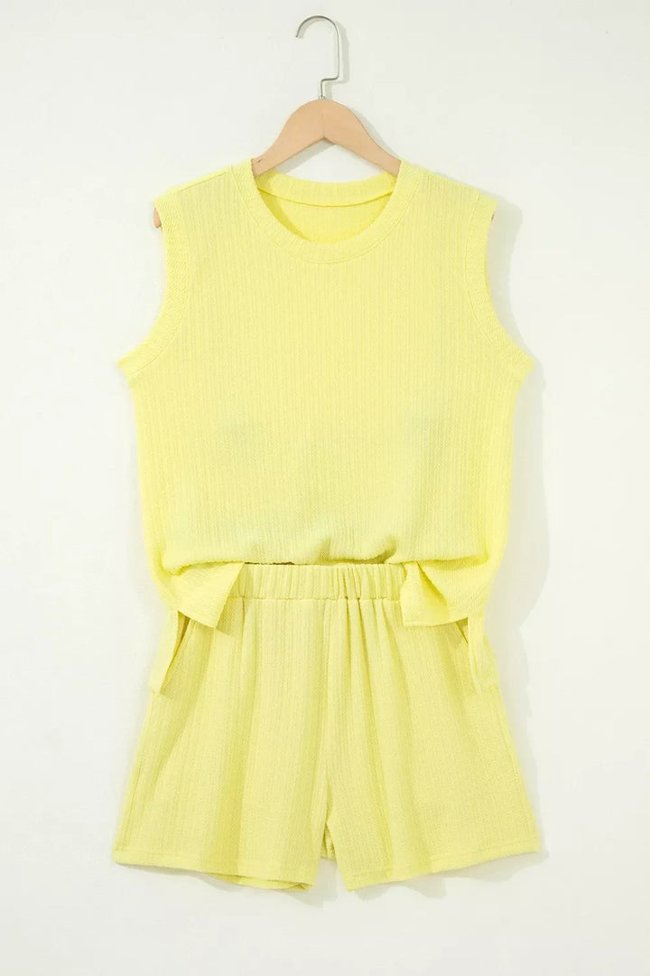 Ribbed Knit Tank and Shorts Set