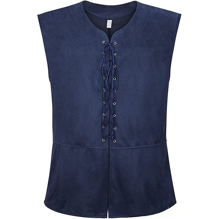 Retro Steampunk Vest Mens Lace-Up Waistcoat