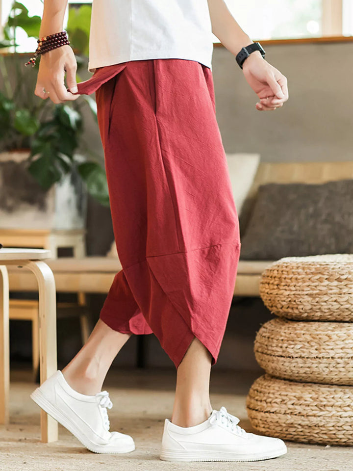 Men's Plus Size Loose Fit Cropped Pants
