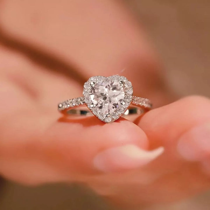 1 Carat Moissanite 925 Sterling Silver Heart Ring