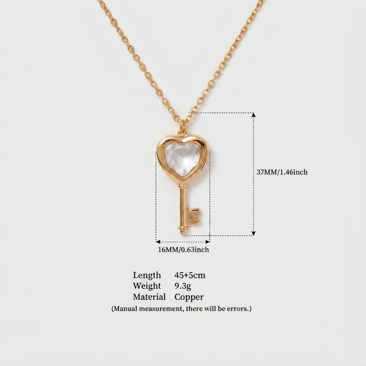 Key Lock Opening And Closing Necklace