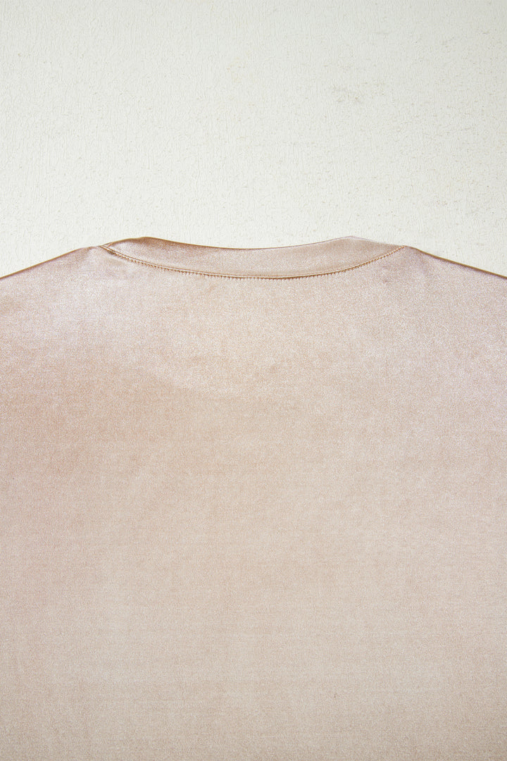 Gold Round Neck Metallic Tank Top