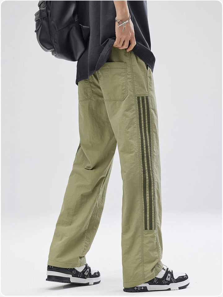 Men's Full Size Striped Wide Leg Pants Plus Size