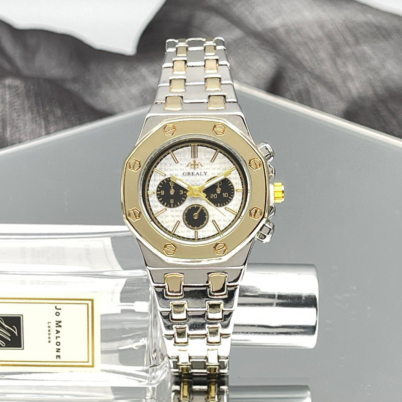 Fashion Men's And Women's Same Steel Belt Quartz With Calendar Waterproof Couple's Watch