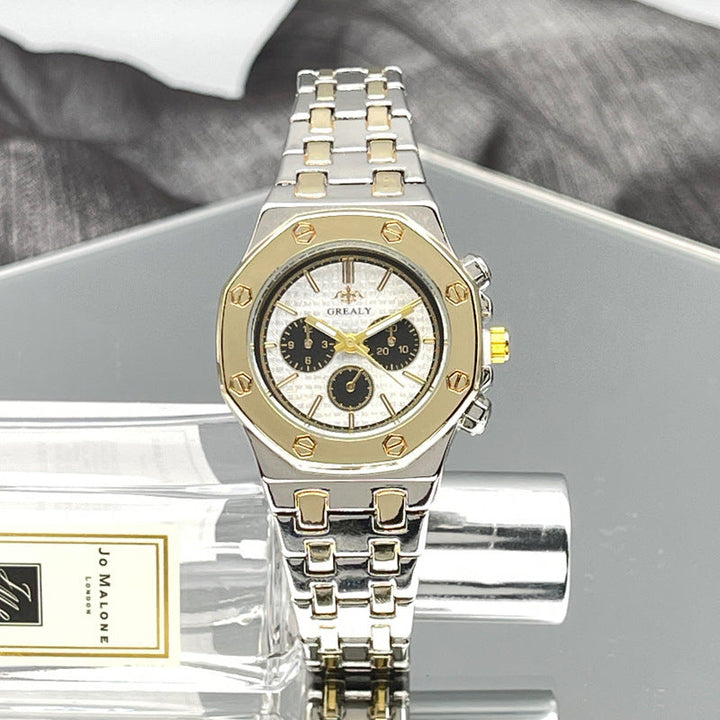 Fashion Men's And Women's Same Steel Belt Quartz With Calendar Waterproof Couple's Watch