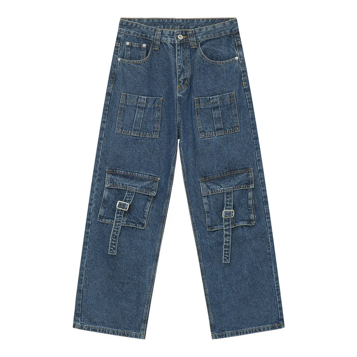 Mid Rise Men's Jeans with Cargo Pockets