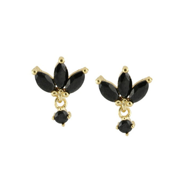 S925 Silver Needle Stud Earrings With Zircon Butterfly Design