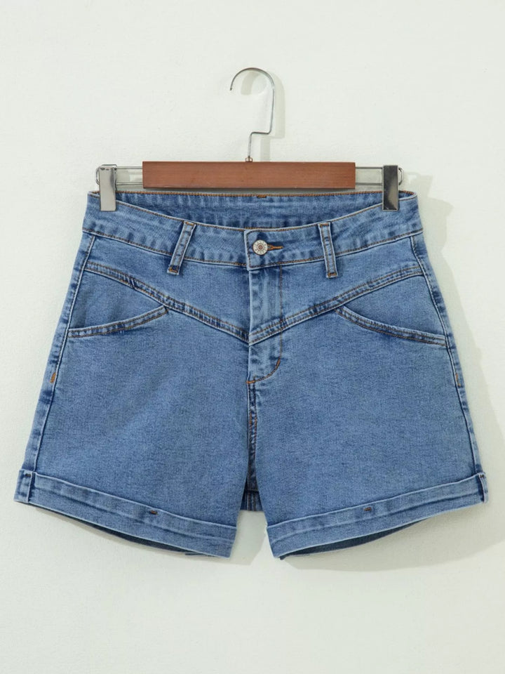 High-Waisted Denim Shorts