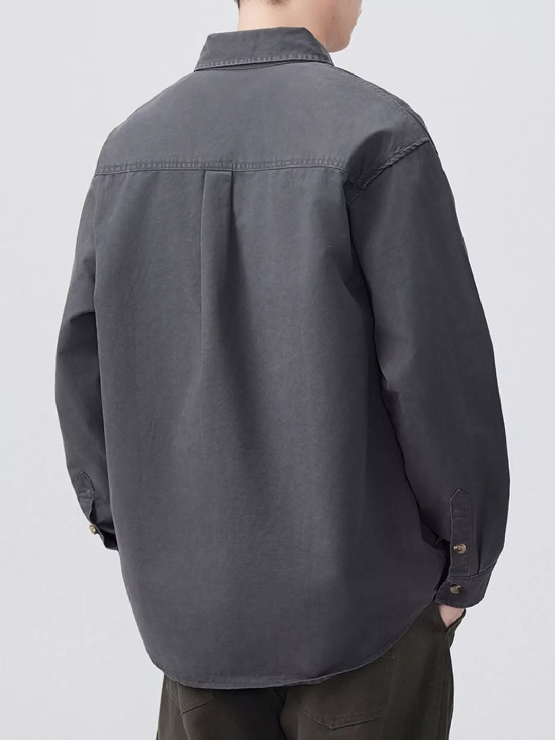 Men's Plus Size Button Up Long Sleeve Shirt