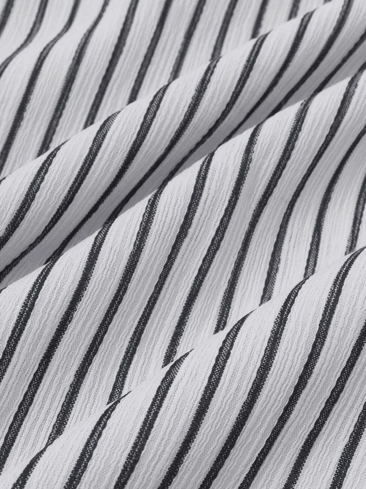 Men's Plus Size Striped Short Sleeve Button-Down Shirt