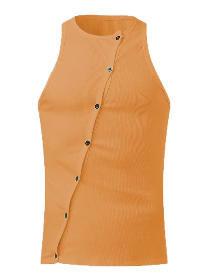 Men's Full Size Cutout Round Neck Tank Plus Size