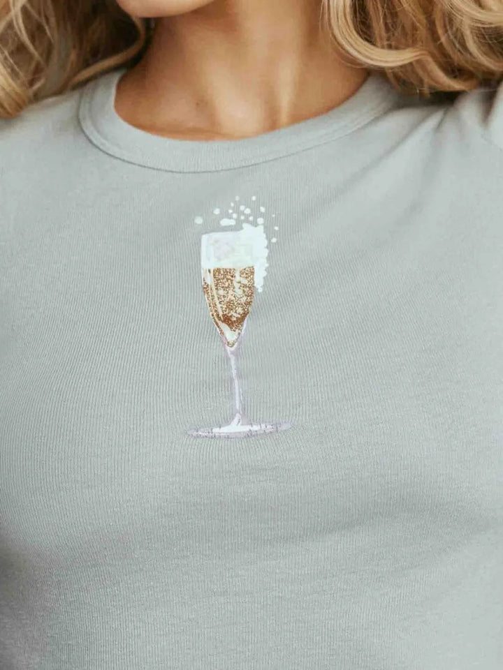 Graphic Round Neck Short Sleeve T-Shirt