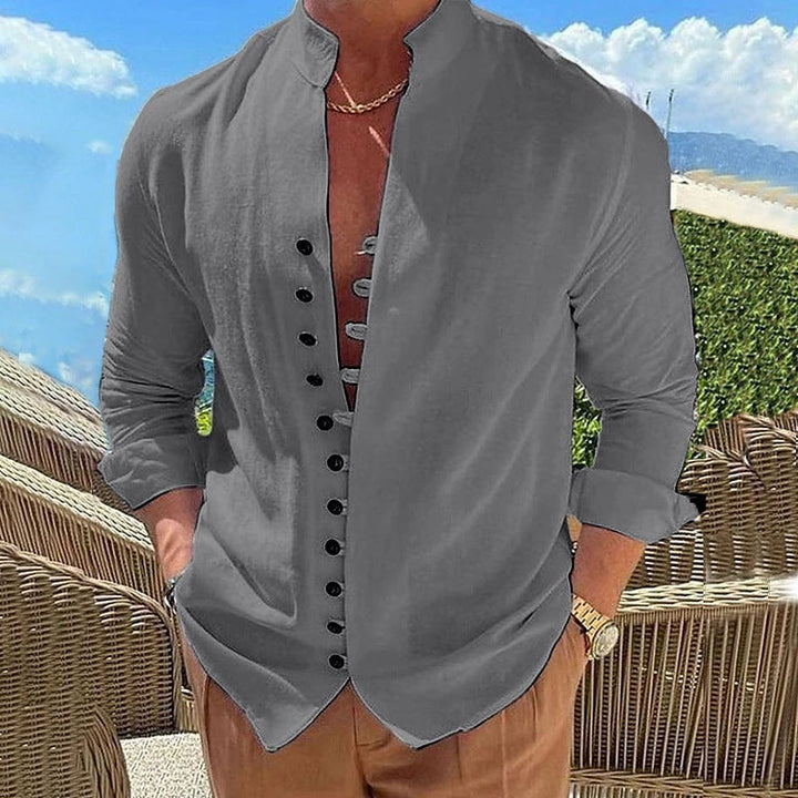 Retro Cotton-linen Casual Loose-fit Long-sleeve Shirt