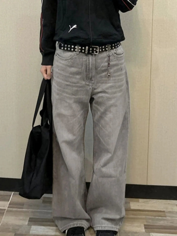 Men's Vintage Washed Wide Leg Jeans
