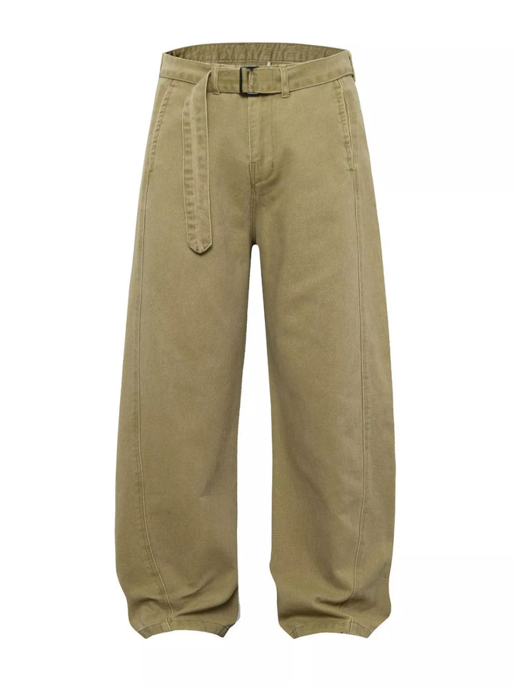 Men's Belted Wide-Leg Cargo Pants