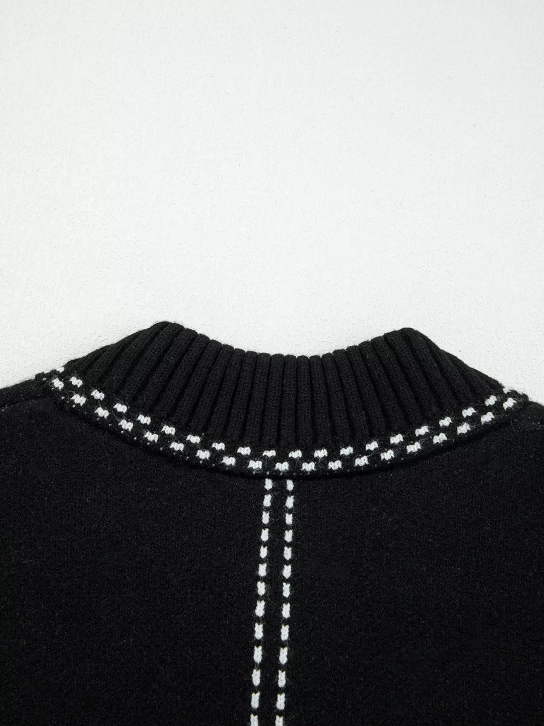 Contrast Trim Button up Sweater Cardigan
