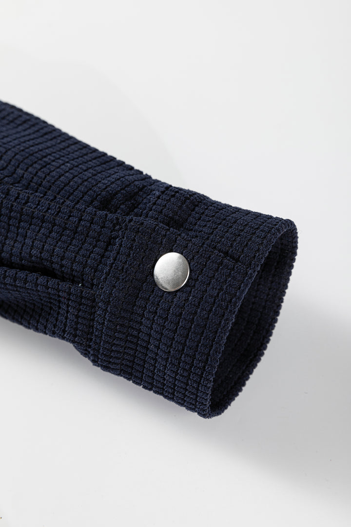 Sail Blue 2 in 1 Thermal Knit Textured Hooded Jacket