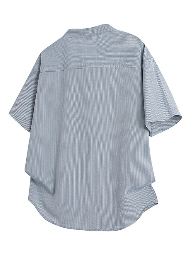 Men's Plus Size Casual Striped Button Up Shirt