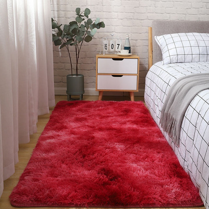 Silk-wool Carpet Bedroom Bedside Living Room Solid Color