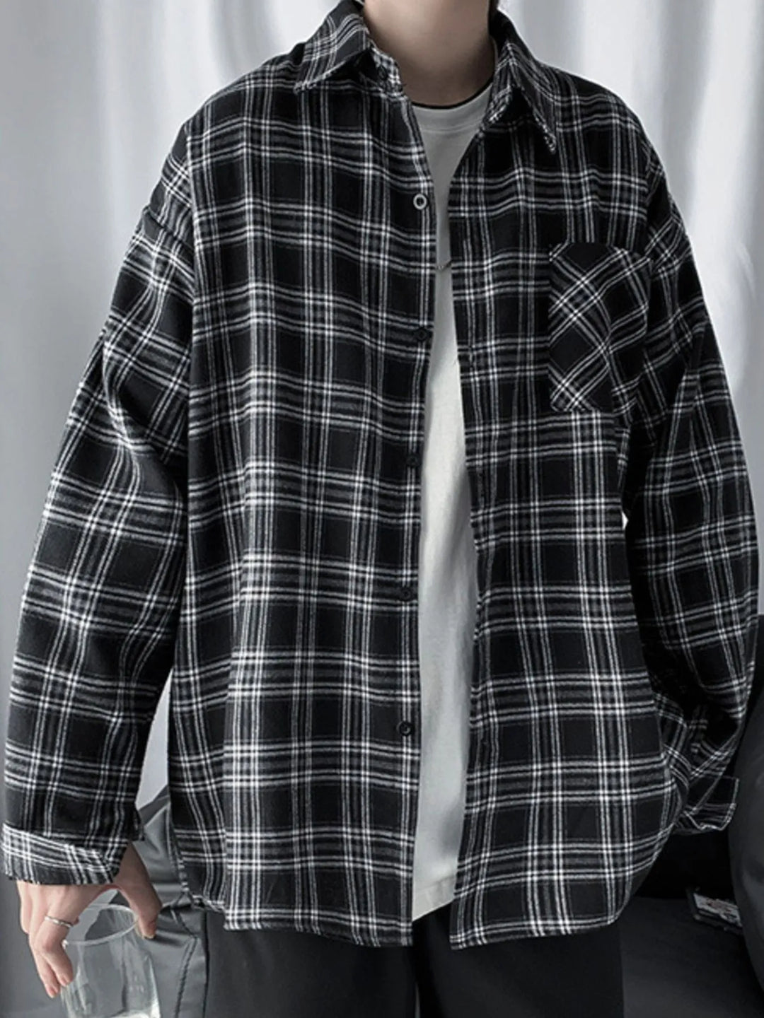 Men's Plaid Button Up Long Sleeve Shirt