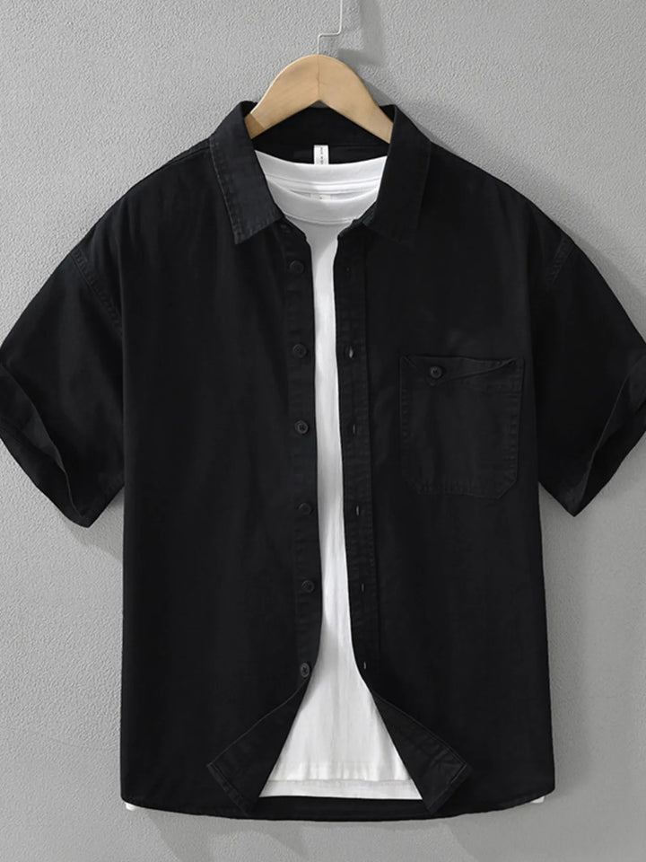 Men's Plus Size Button Up Short Sleeve Shirt