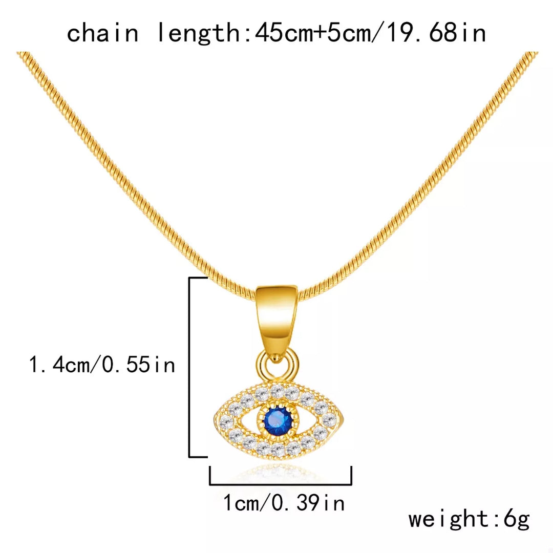 18K Gold-Plated Necklace with Rhinestone Pendant