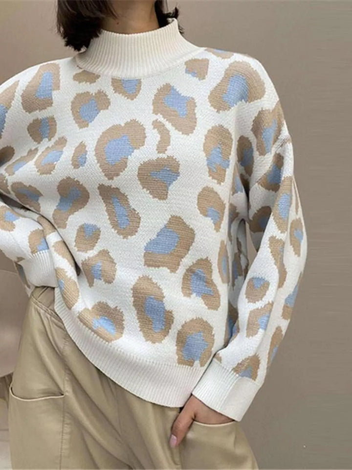 Leopard High Neck Sweater