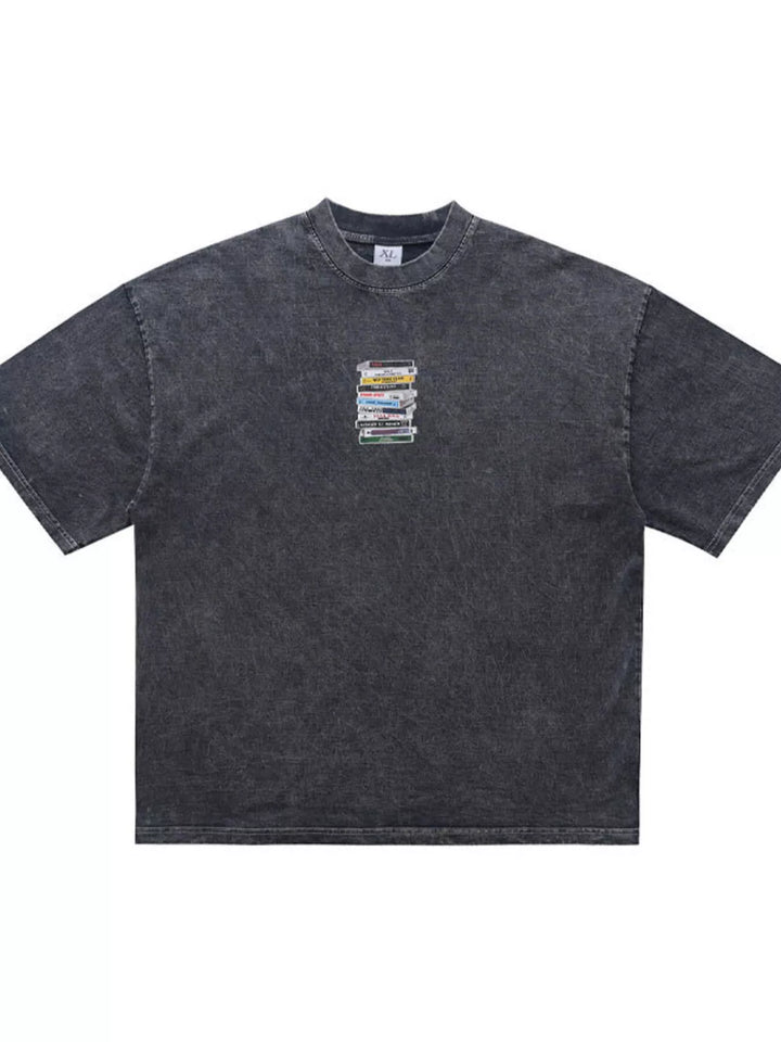 Men's Vintage Washed Cassette Tape Graphic T-Shirt