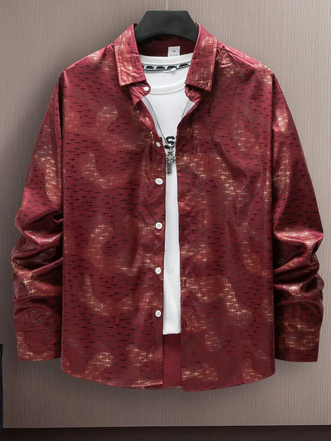 Men's Full Size Collared Neck Long Sleeve Shirt Plus Size