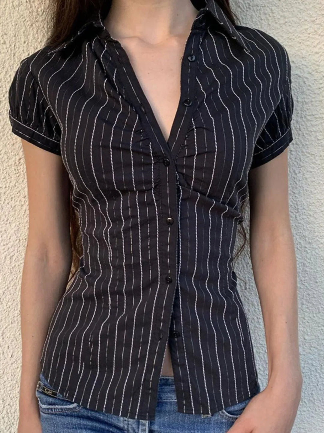 Striped Button-Down Collared Neck Shirt