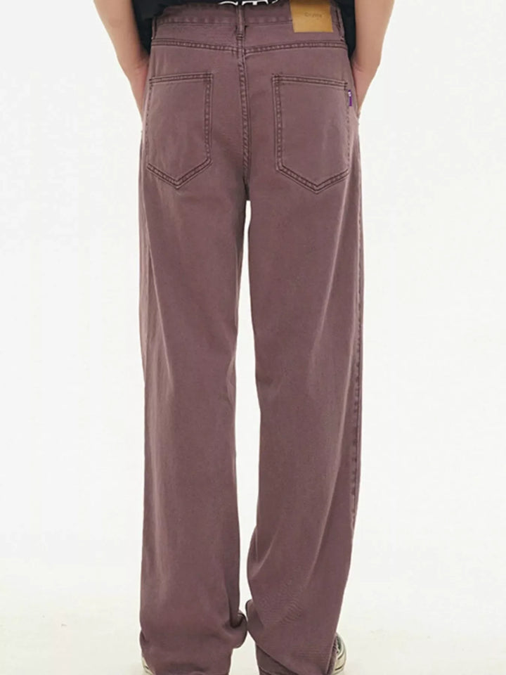 Men's Full Size Washed Wide Leg Relaxed Fit Jeans Plus Size
