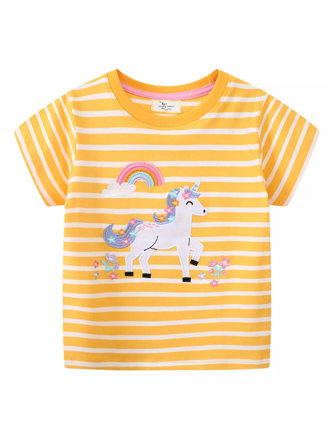Children's Striped Unicorn Short Sleeve T-Shirt